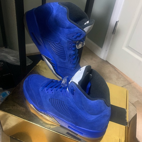 retro 5s blue suede